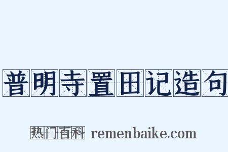 普明寺置田记造句是什么意思的图片